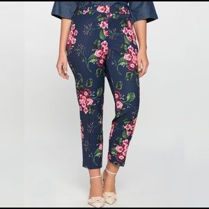 Eloquii Kady Fit Floral Print Crepe Stretch Pants EUC | Plus Size 22